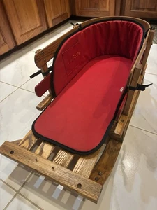 Vintage L.L. Bean Kids 31 Zoll kleiner Holz-Zugschlitten mit Kissenauflage aufgearbeitet!! - Bild 1 von 7