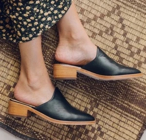 Soludos The Venetian Mule Women’s Black Minimalist Casual Leather Shoes Sz 7 - Picture 1 of 11