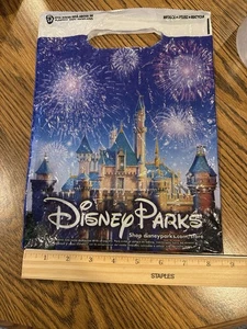 Disney Parks kleine Einkaufstasche Feuerwerk Schloss 9x12 gestanzter Griff recycelt - Bild 1 von 2