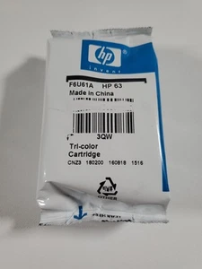 NEW HP 63 Tri Color Cartridge Ink - No Box - Sealed Bag - Imagen 1 de 4