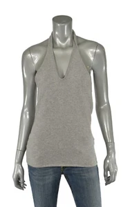 Ralph Lauren Black Label Grey Cashmere Halter Neck Tank Top Sweater L New $398 - Picture 1 of 6