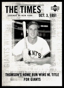 Bobby Thomson 2001 Upper Deck Legends of New York #182 - Picture 1 of 2