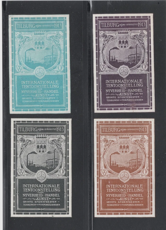 TILBURG NETHERLANDS 1913 INDUSTRIAL EXHIBITION POSTER STAMPS 1913 - Image 1 of 1