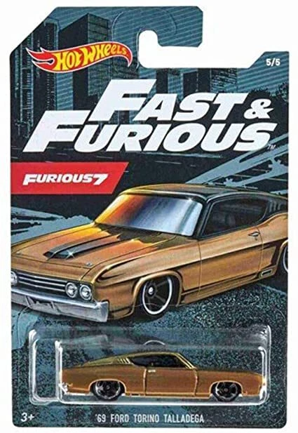 HOT WHEELS FAST & FURIOUS 7 '69 FORD TORINO TALLADEGA 5/5 - Image 1 of 1