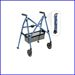 Kompakter EZ Fold-N-Go Rollator: Leichte Mobilitätshilfe für Senioren, kobaltblau - Bild 1 von 10