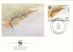 Crocodile WWF Congo FDC #1 1987 (141481) - Picture 1 of 1