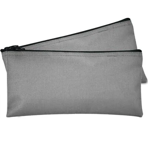 Deposit Bag Bank Pouch Zippered Safe Money Bag Organizer in GRAY 2 PACK - Picture 1 of 5
