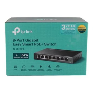 TP-Link TL-SG108PE 8-Port Gigabit Easy Smart Switch with 4-Port PoE - Picture 1 of 8