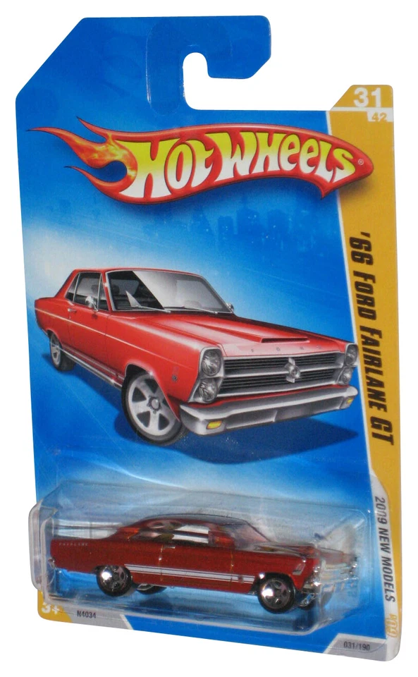 Hot Wheels 2009 New Models Red '66 Ford Fairlane GT Toy Car 31/190 - Image 1 of 1