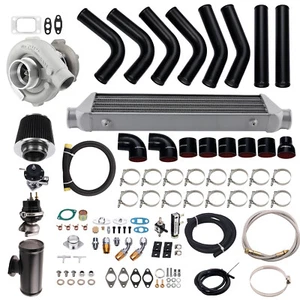 T3 T4 Turbo Kit w/ Intercooler Piping Wastegate BOV for BMW E36 E46 328i 325I - Picture 1 of 12