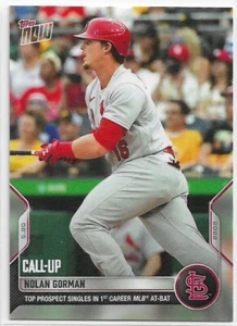 2022 Topps Now Nolan Gorman Call-Up IN HAND #206 1st Career Hit PR: 2,709 - Picture 1 of 2
