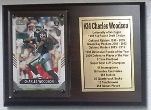 Oakland Raiders Charles Woodson Football Card Plaque