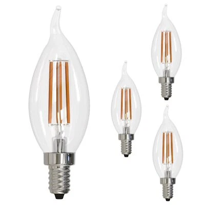 4Pack LED Flame Tip Chandelier Light Bulb, 6.5W(75W), 3000K, 750LM, CA10 - Image 1 of 4