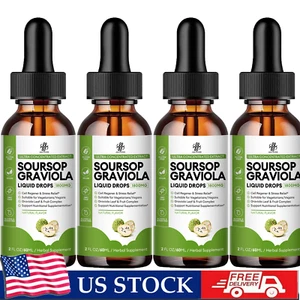 1/2/4*60ml Soursop Graviola Liquid Drops 1800mg Natural Antioxidant Immune Boost - Picture 1 of 12