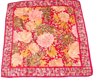 Richard Allan Silk Scarf - Brushstroke Floral - Crimson Red - 90 x 90 - LARGE - Imagen 1 de 4