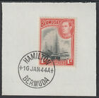 Bermuda  1938 Kg6 1D On Piece With Madame Joseph Forged Postmark
