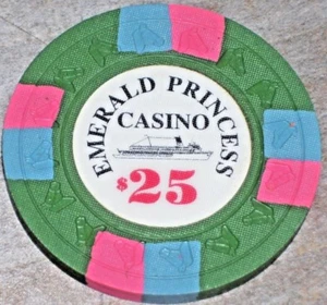 $25 GAMING CHIP FROM THE EMERALD PRINCESS CRUISE LINES CASINO - Picture 1 of 2