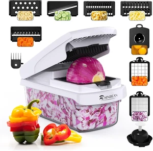 Vegetable Chopper - Mandoline Slicer, Onion Veggie Food Chopper with Container, - Picture 1 of 12