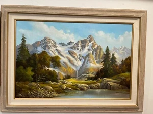 PINTURA AL ÓLEO ORIGINAL WILLIAM F POWELL LISTADA ARTISTA CALIFERIA FIRMADA FECHA - Imagen 1 de 5