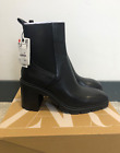 Zara Real Leather Block Heeled Chelsea Ankle Boots New £79.99 Bloggers Fave 8 9