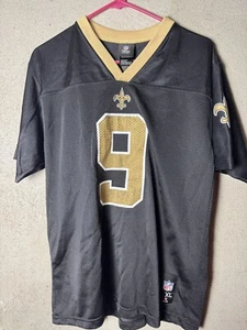 Camiseta Drew Brees 9 ropa del equipo de la NFL negra para hombre XL New Orleans Saints - Imagen 1 de 3