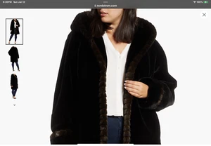 Gallery NY Woman’s Black Hooded Lined Faux Fur Coat 1x. Absolutely Stunning!! - Picture 1 of 11