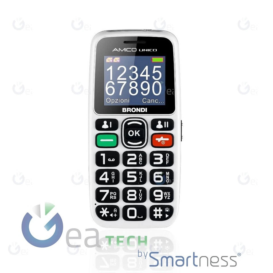BRONDI AMICO UNICO TELEFONO CELLULARE MEMORIA ESPANDIBILE CONTROLLO REMOTO BIANC - Immagine 1 di 3