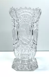 Jarrón vintage Hofbauer Byrdes 6" Alemania 24 % cristal plomo pájaros borde diente de sierra - Imagen 1 de 7