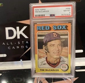 Tim McCARVER 1975 TOPPS BÉISBOL #586 PSA 8 casi nuevo-como nuevo raro centrado losa nueva - Imagen 1 de 2
