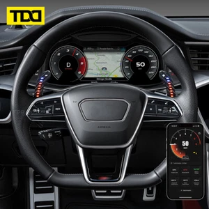 Carbon Fiber Steering Wheel Magnetic LED Paddle Shifters for Audi C8 A6 A7 S6 S7 - Picture 1 of 6