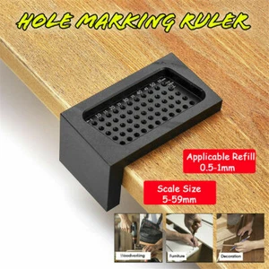 Woodworking Ruler Scriber Hole Positioning Metric Aluminium Alloy Measuring Tool - Picture 1 of 6