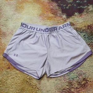 UA Under Armour Play Up 2.0 3 inch Shorts Loose Fit Logo Womans Small - Picture 1 of 4