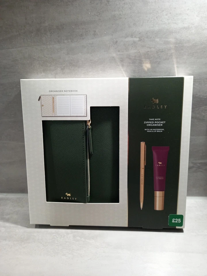 Radley Take Note Zipped Pocket Organiser With A6 Notebook Pen & Lip Balm. New.