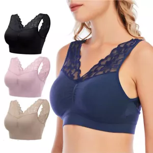 2 Pack Wireless Womens Bras Vest Sports Brassiere Removable Padded Sexy Lingerie - Picture 1 of 29