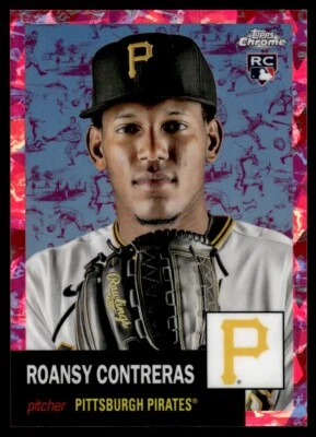 2022 TOPPS CHROME PLATINUM PINK TOILE REFRACTOR Roansy Contreras 052/100 - Image 1 of 2