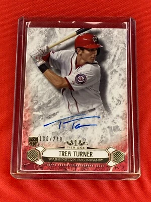 * Star Trea Turner 2016 Topps Tier One BOA-TT RC Auto /249 * - Image 1 of 2