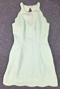 Lauren James Seersucker Landry Kleid Grün Schlüsselloch Rücken Made in Texas Gr. Medium - Bild 1 von 7