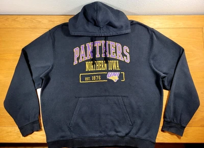 Northern Iowa Panthers Hoodie Mens 2XL XXL Black Adult Sweater Hooded Sweatshirt - Image 1 of 4