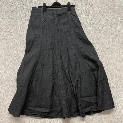 Gap Linen Skirt Womens 6 Black Midi Lagenlook Boho Coastal Minimalist Classic - Image 1 of 4