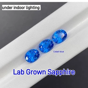 Lab Grown Sapphire Cobalt Blue Oval Selectable AGL Certificate For Ring Making - Picture 1 of 9