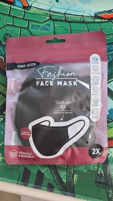 FACE MASK TRIPLE LAYER FILTER POCKET NOSE FITTED VIRUS PROTECTION UNISEX COTTON - Image 1 of 2