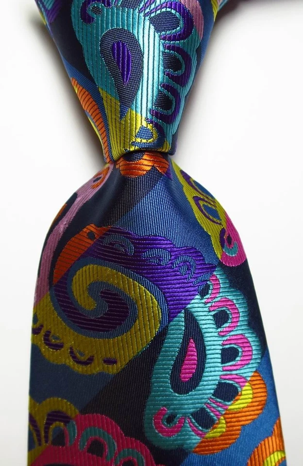 Nueva Corbata Clásica Paisley Multicolor TEJIDA JACQUARD Seda Para Hombre Foto 1 de 2