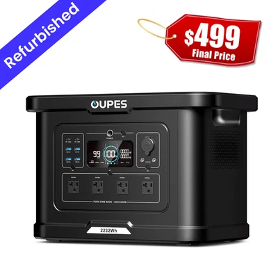 OUPES 2232Wh 2400W Exodus 2400 Portable Power Station Solar Generator Outdoor RV - Image 1 of 4