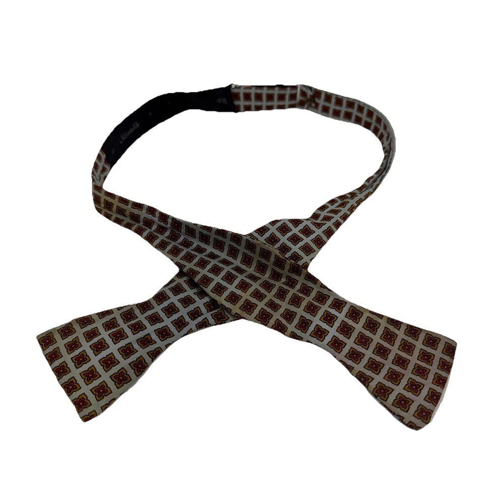 Estampado floral azul y marrón ajustable talla única Rivertz of Boston vintage Foto 1 de 4