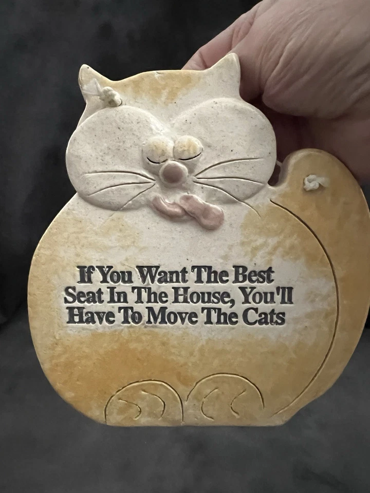 Placa de pared para gato “Si quieres el mejor asiento de la casa” cerámica 6” Foto 1 de 4
