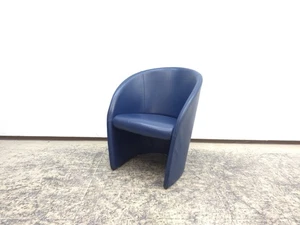 Poltrona Frau Intervista #1 Leather Chair Designer Chair Blue - Picture 1 of 16
