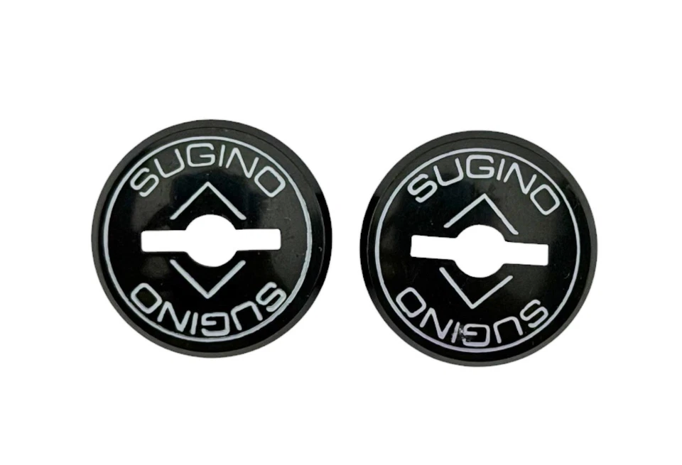 Vintage Sugino Crank Arm Caps– 2 Hole Threaded Dust Covers Square Taper Crankset - Image 1 of 1