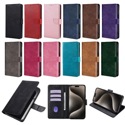 PU Leather Wallet Stand Phone Cover for iPhone 6 7 8 SE XR XS 11 12 13 14 ProMax - Image 1 of 4