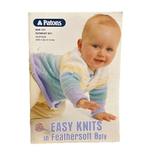 Patons Baby Knitting Pattern Book 1251 - EASY KNITS - 10 styles 0 to 18 Mths 8Pl - Picture 1 of 16