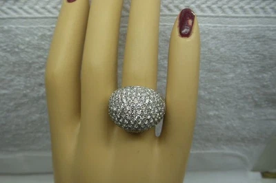 Anillo de cúpula, 12,2 gr. con diamantes finos naturales lisos de 18kt, 3 quilates Foto 1 de 4